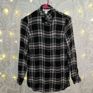Black plaid shirt